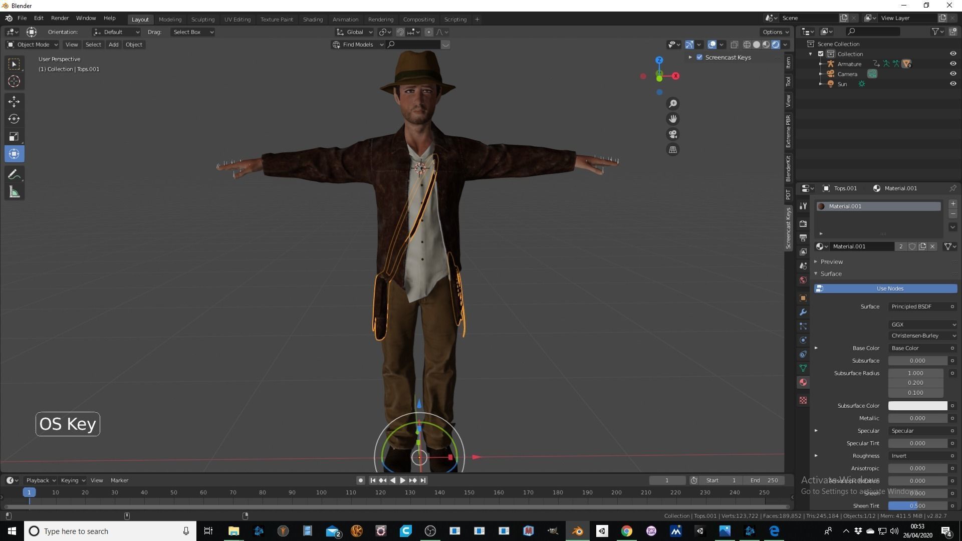 Indiana Jones game ready 3D printable Low-poly 3D model_5