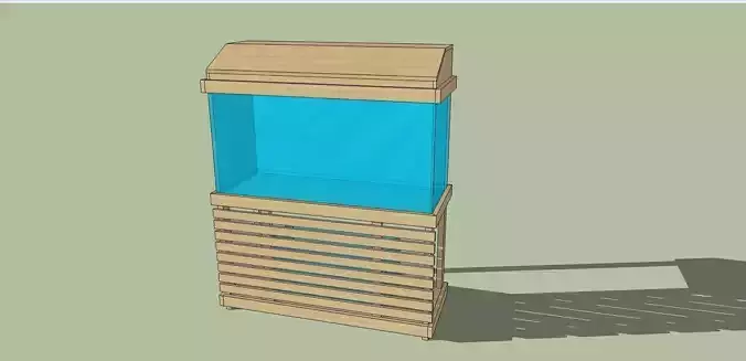 aquarium 3D model fish tank made out of wood