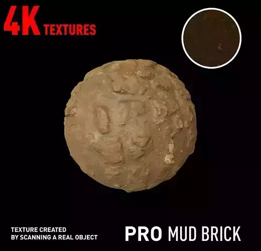 PBR Mud Brick 4K Professional Textures
