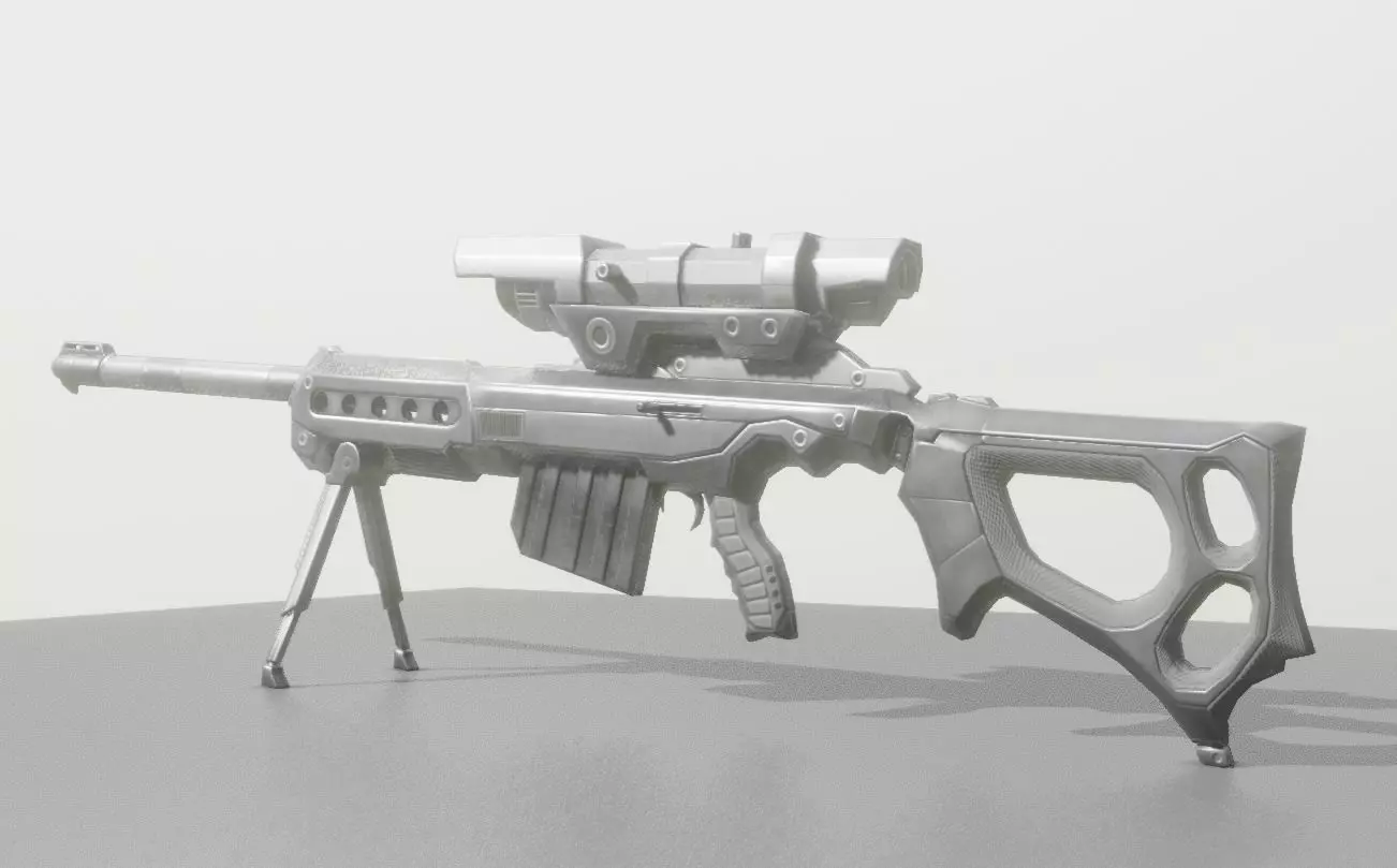 KSR28 Sniperrifle Blender 2-82a Version Free low-poly 3D model
