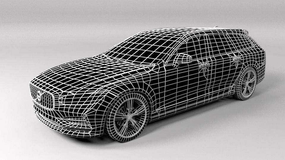 VOLVO V90 LOWPOLY Low-poly 3D model_5