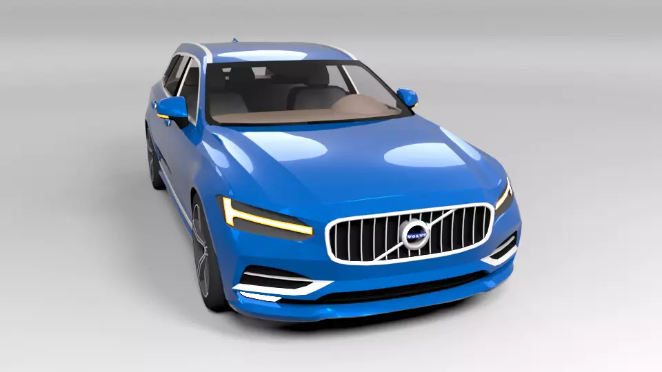 VOLVO V90 LOWPOLY Low-poly 3D model_0