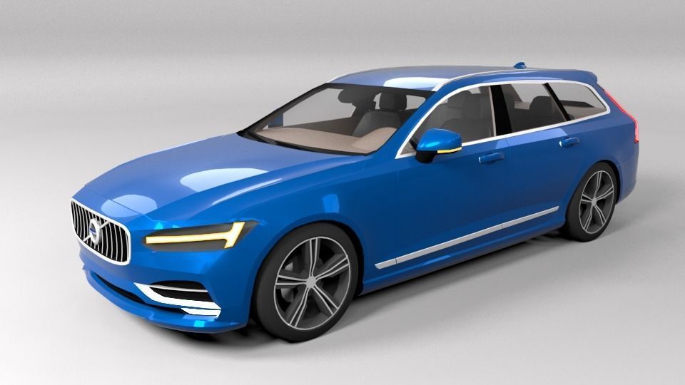 VOLVO V90 LOWPOLY Low-poly 3D model_4