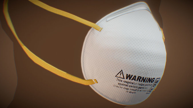 N95 face Mask Low-poly 3D model