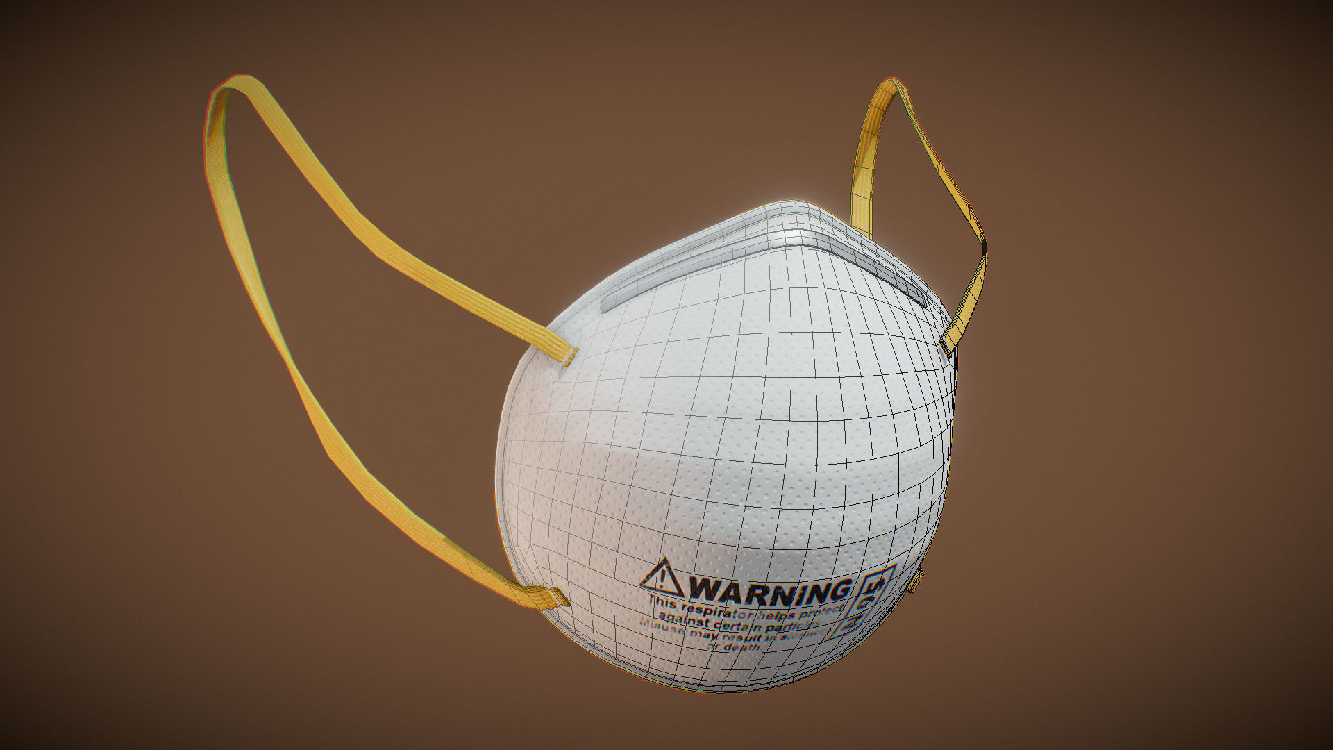 N95 face Mask Low-poly 3D model_5