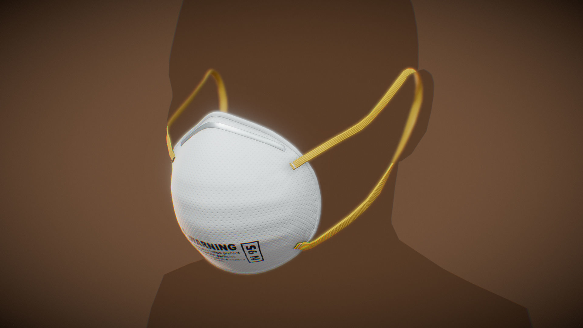N95 face Mask Low-poly 3D model_1