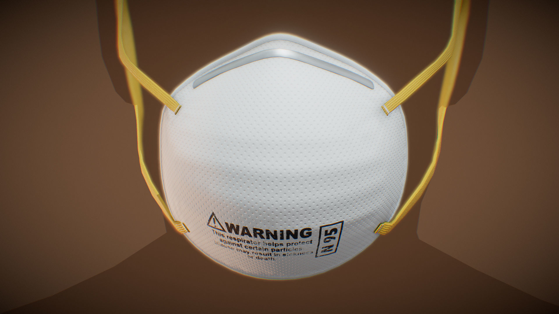 N95 face Mask Low-poly 3D model_3