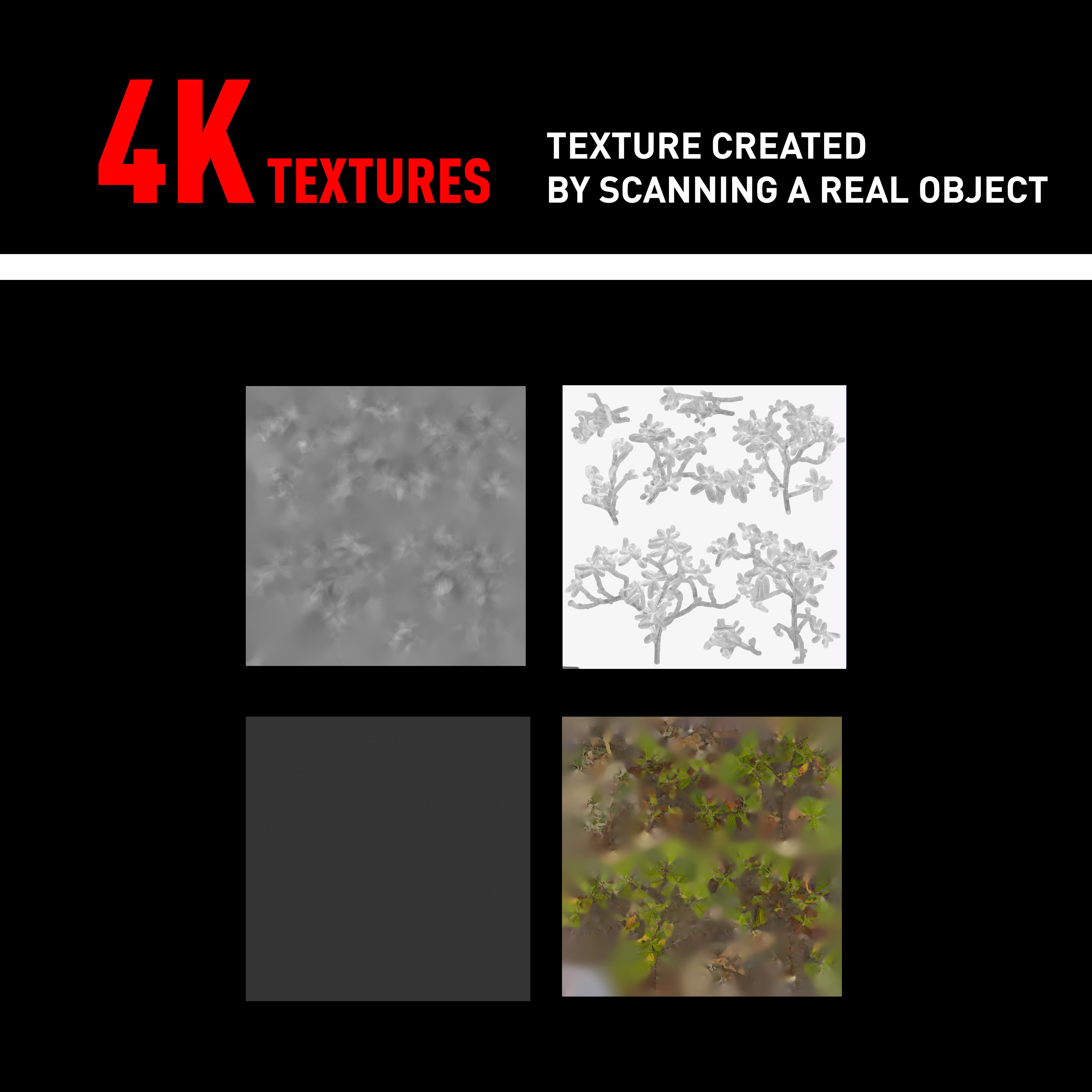 PBR Bush Branch 4K Professional Textures Texture_2