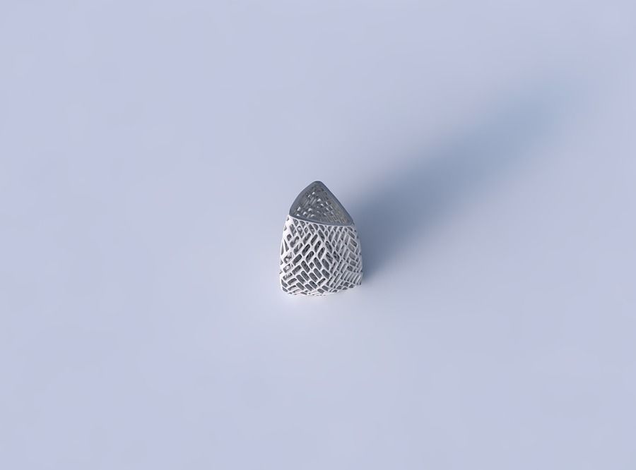 Vase tipped triangle with lattice tiles 3D print model_2