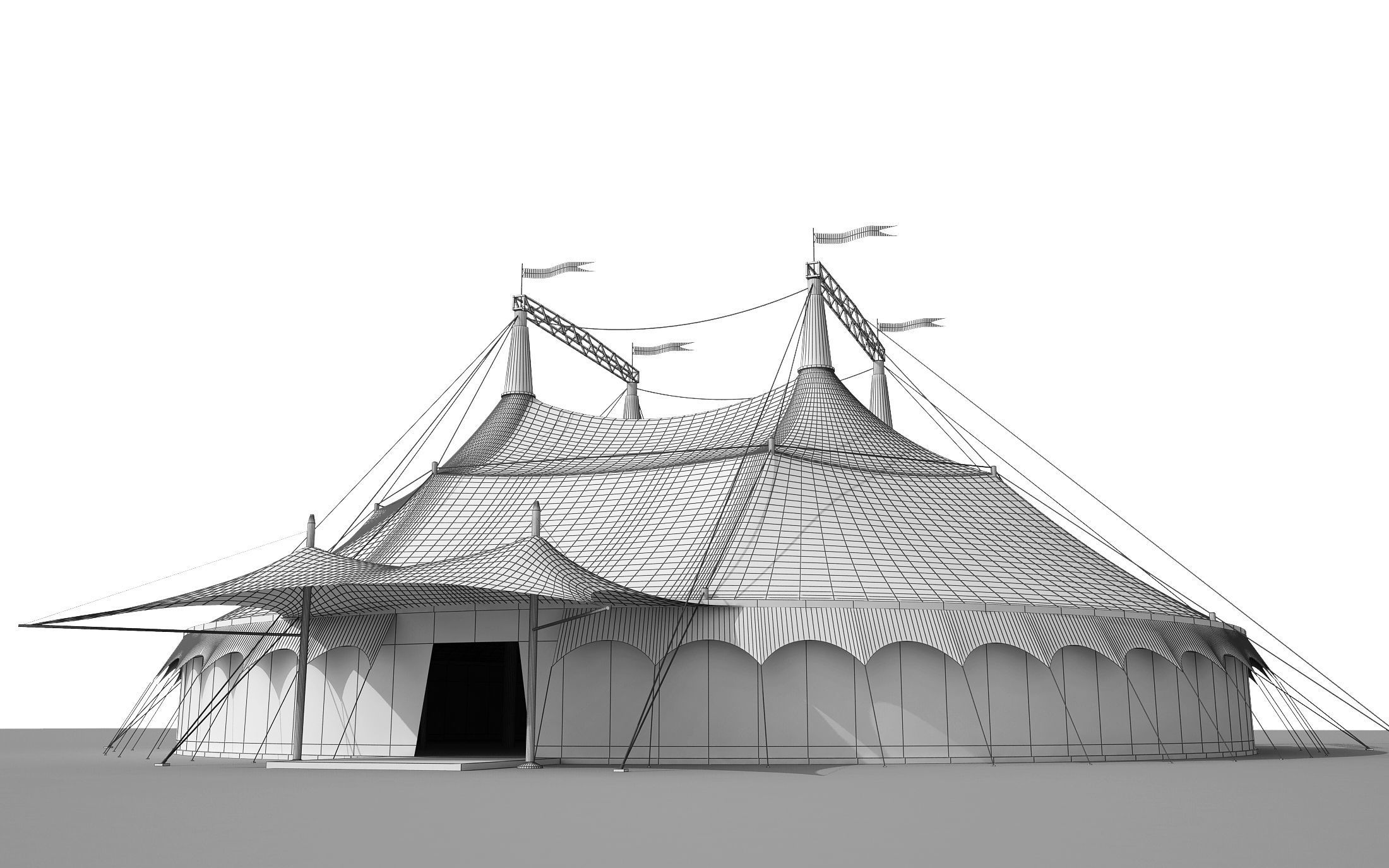 Circus tent 3D model_1