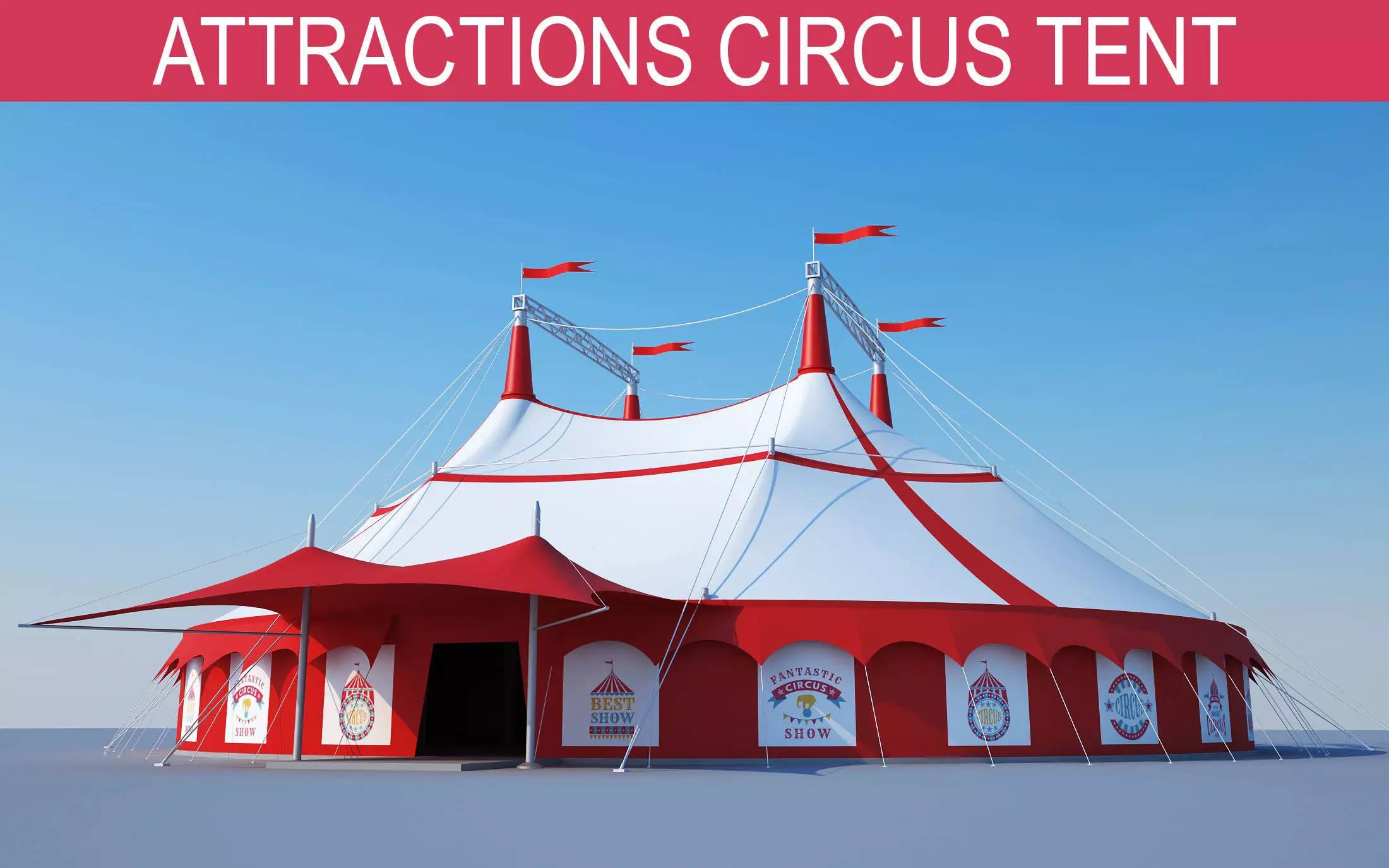 Circus tent 3D model_0