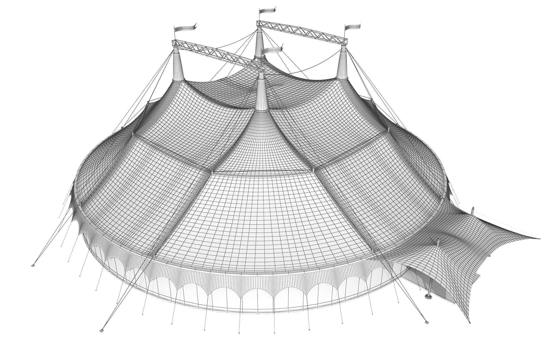 Circus tent 3D model_7