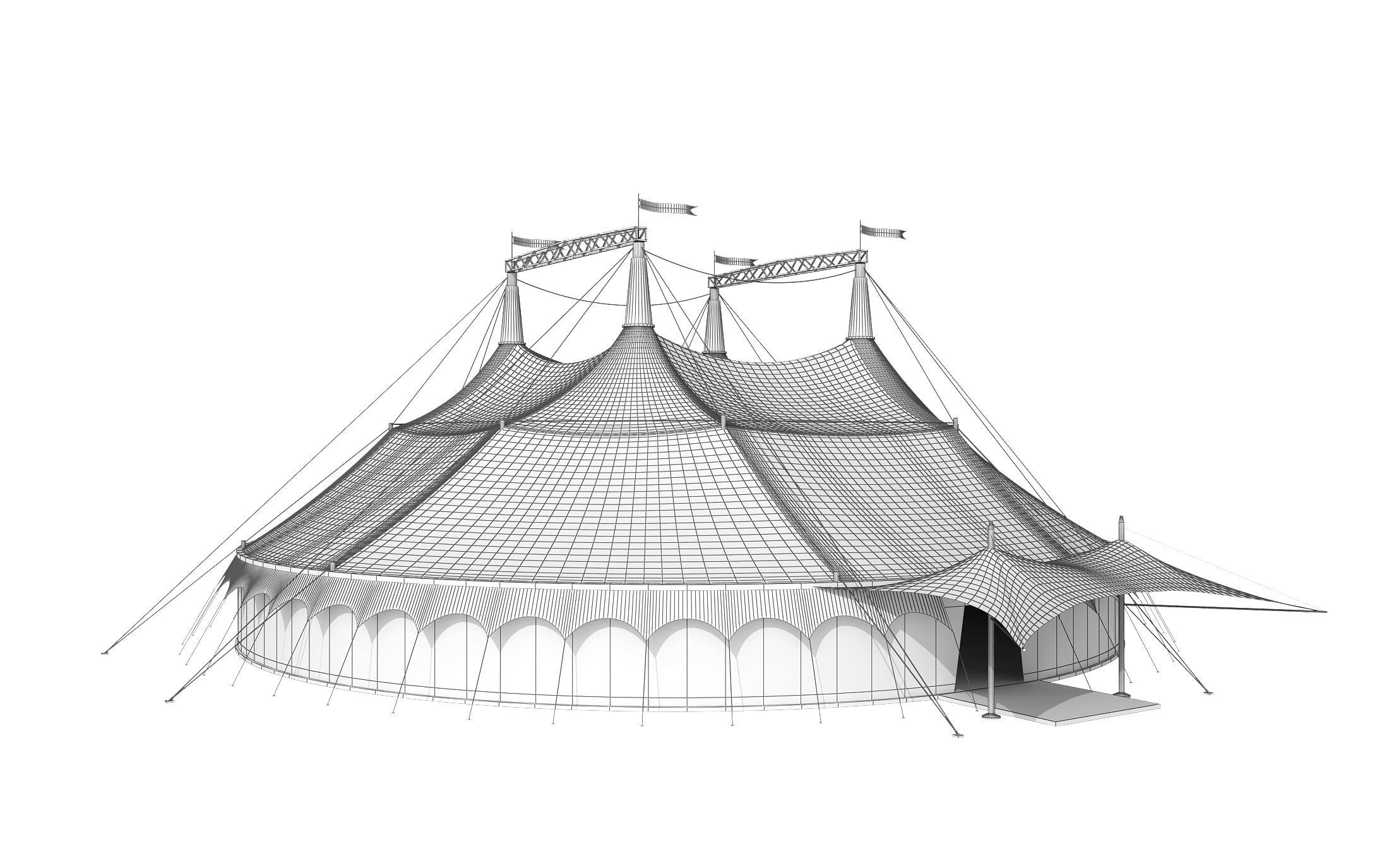 Circus tent 3D model_3