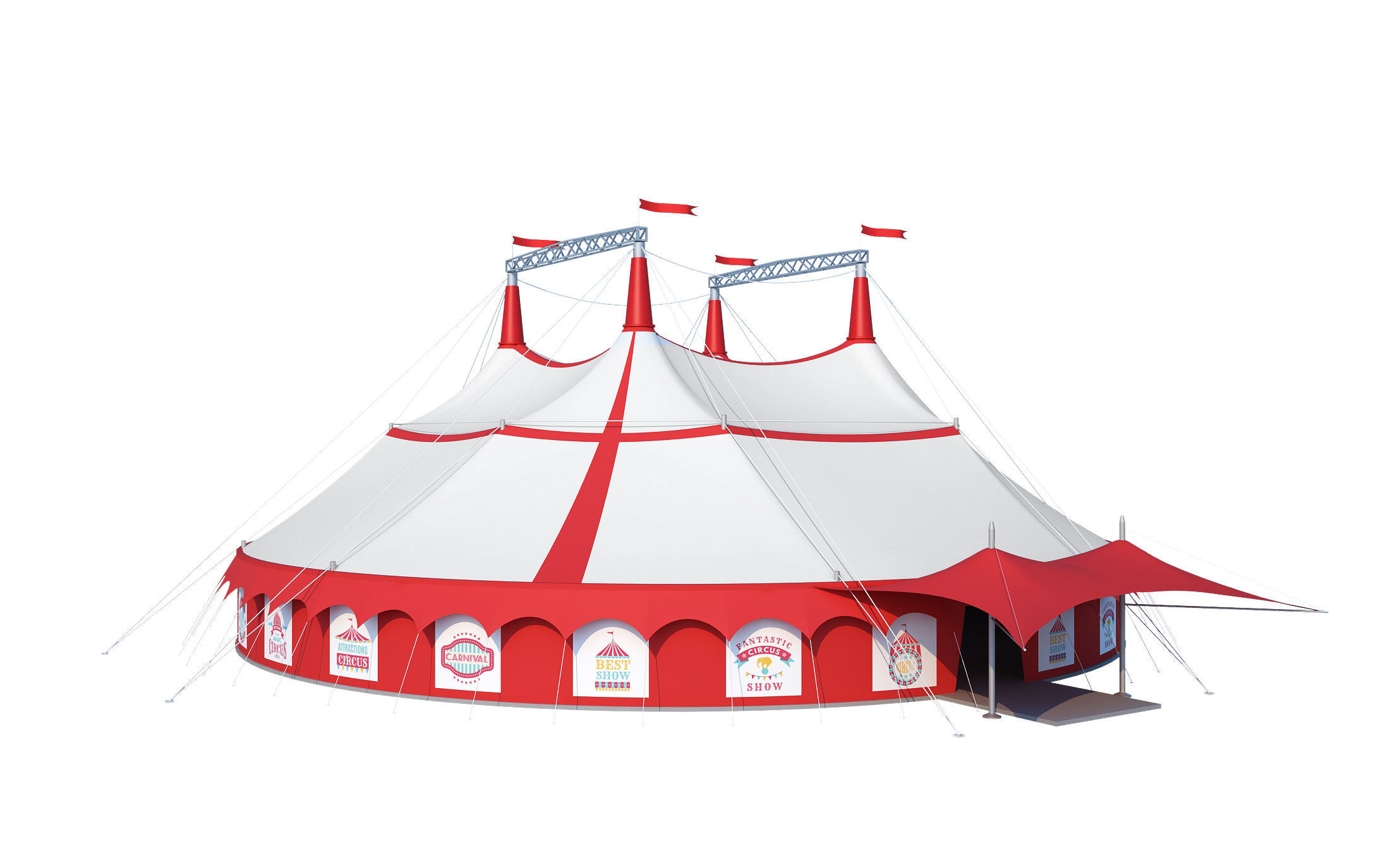 Circus tent 3D model_2