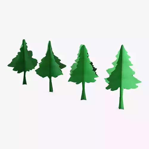 Fagaceae Tree Paper v 1 3D model
