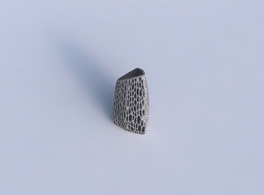 Vase tipped triangle with organic lattice and twisted thickness 3D print model_6