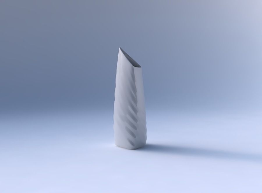 Vase tipped triangle with relaxed large twists 3D print model_4
