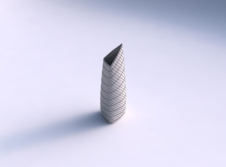 Vase tipped triangle with relaxed large twists 3D print model_5