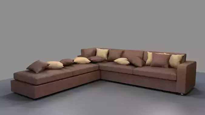 3D Sofa sectional with pillows