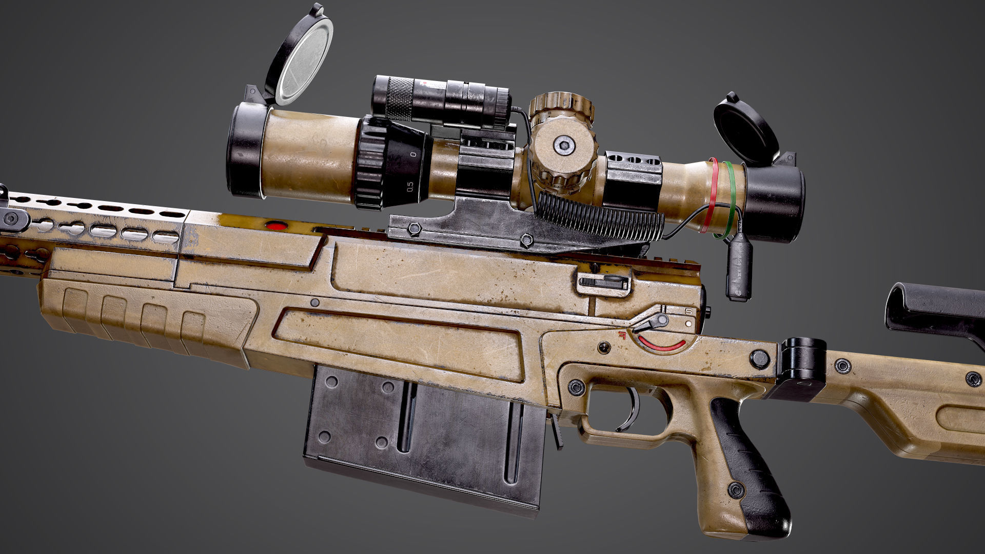 AX-50 Sniper Rifle AAA FPS Game Ready Weapon Asset Low-poly 3D model_7