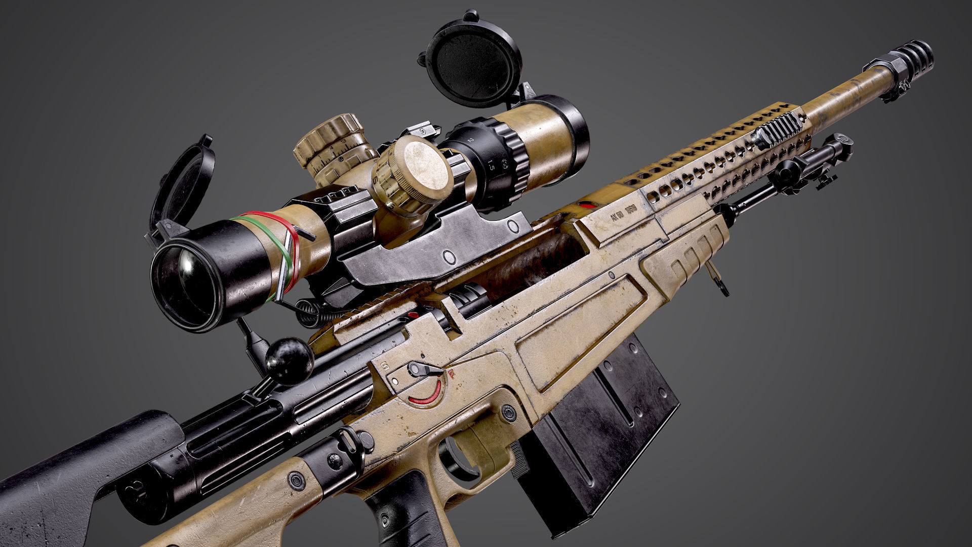 AX-50 Sniper Rifle AAA FPS Game Ready Weapon Asset Low-poly 3D model_8
