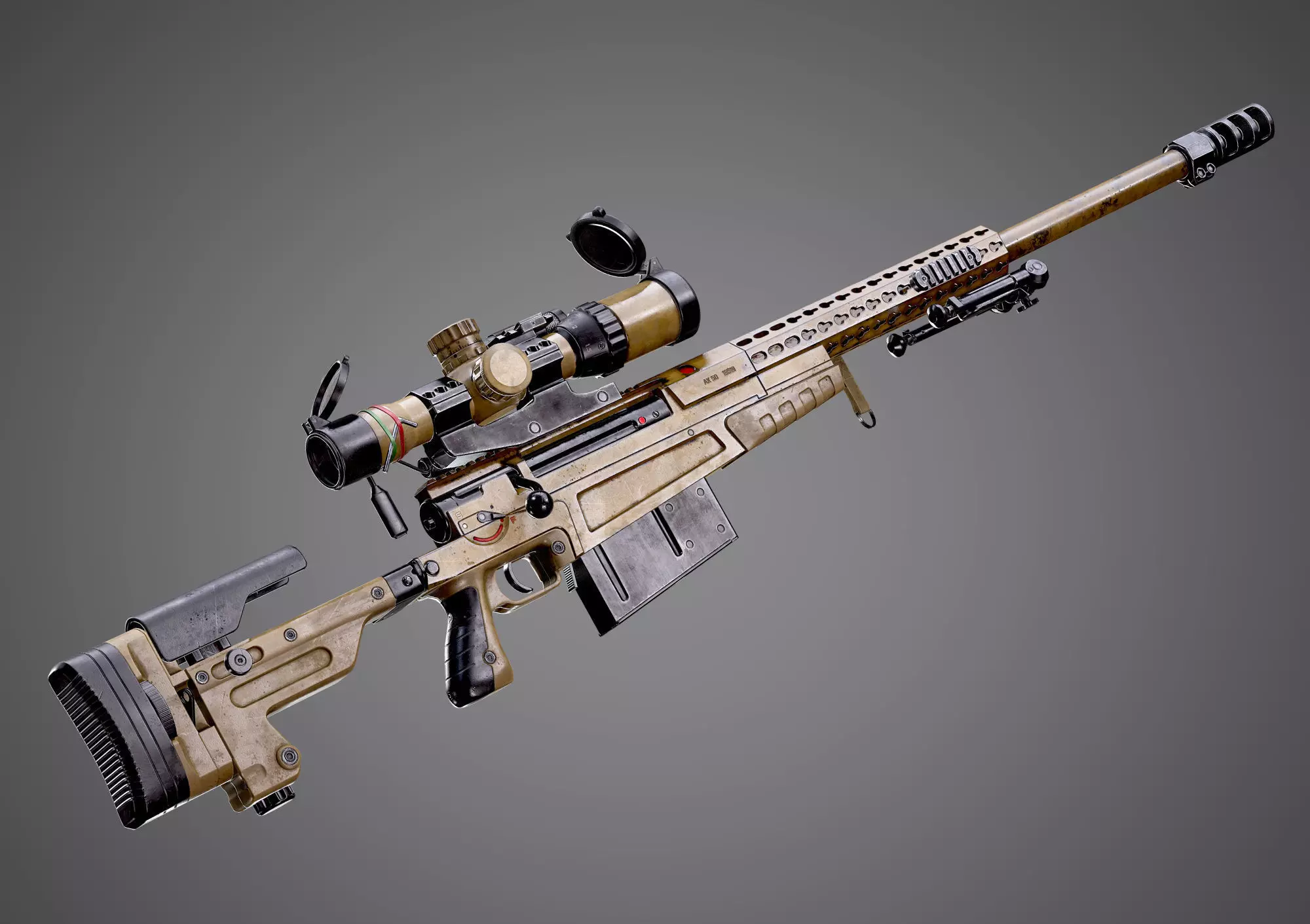 AX-50 Sniper Rifle AAA FPS Game Ready Weapon Asset Low-poly 3D model_0
