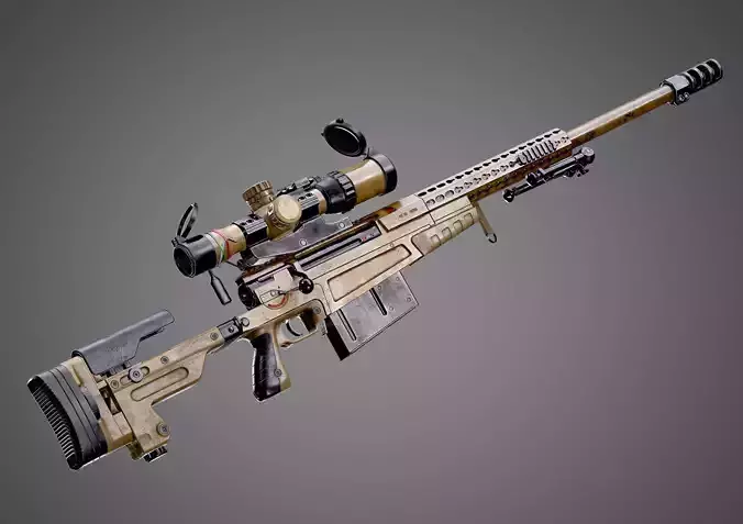 AX-50 Sniper Rifle AAA FPS Game Ready Weapon Asset Low-poly 3D model