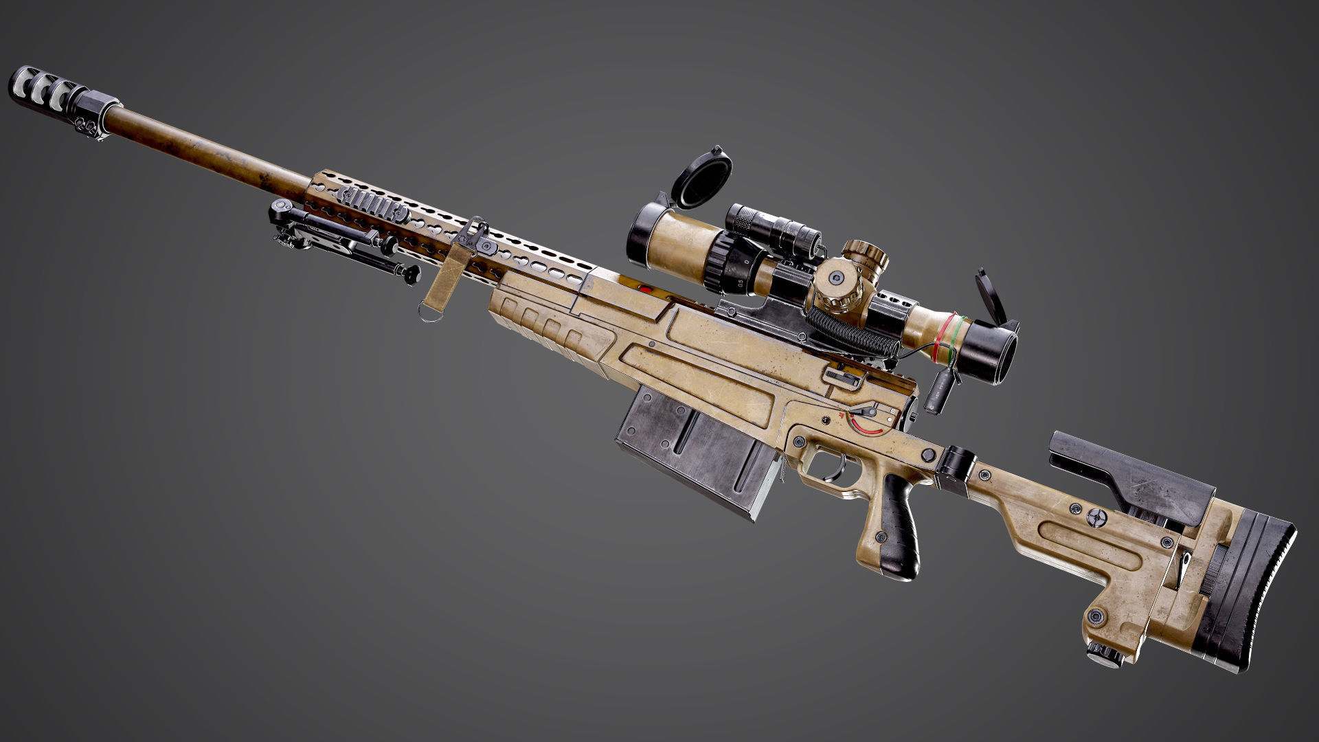 AX-50 Sniper Rifle AAA FPS Game Ready Weapon Asset Low-poly 3D model_3