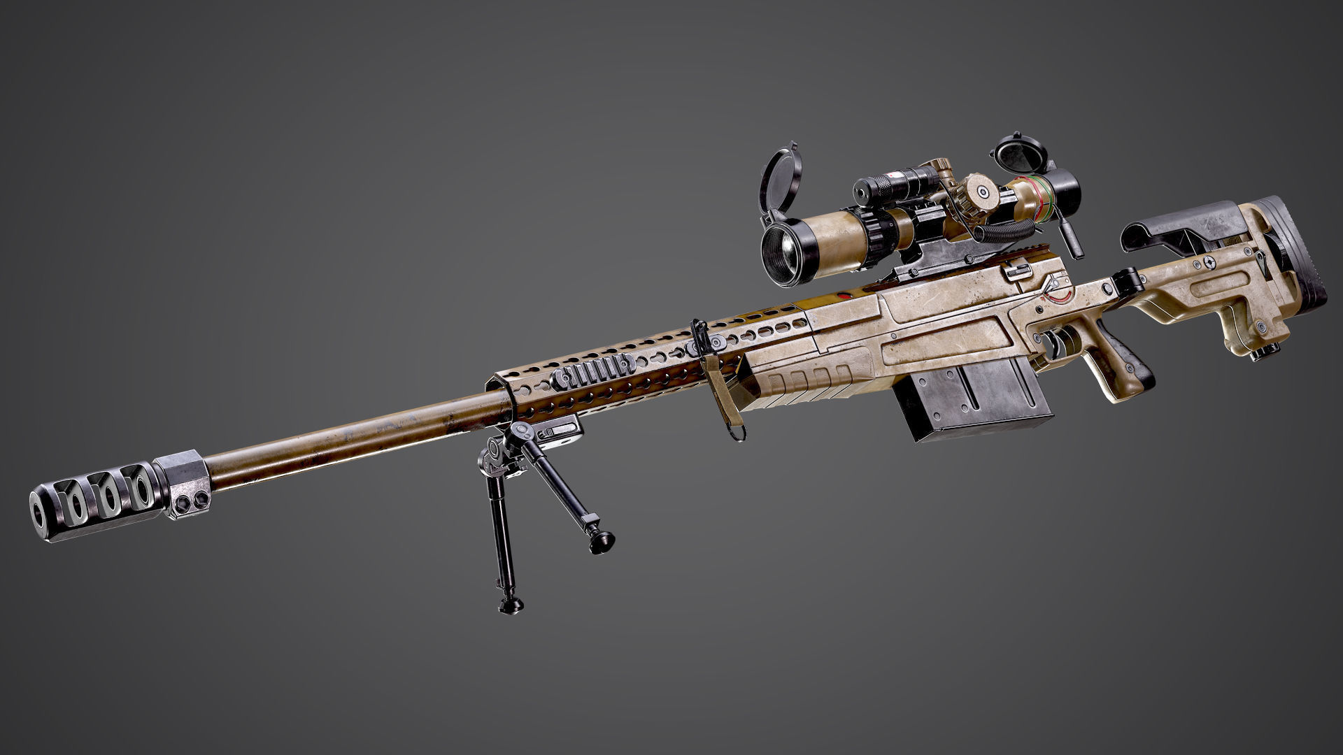 AX-50 Sniper Rifle AAA FPS Game Ready Weapon Asset Low-poly 3D model_4