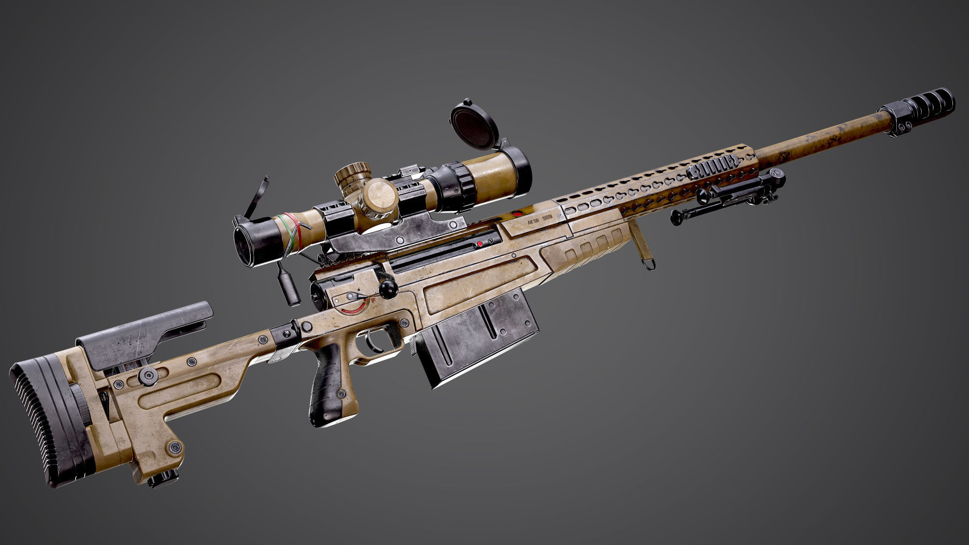 AX-50 Sniper Rifle AAA FPS Game Ready Weapon Asset Low-poly 3D model_2