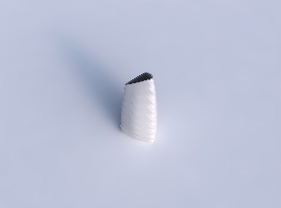 Vase tipped triangle with secions and twisted lines 3D print model_1