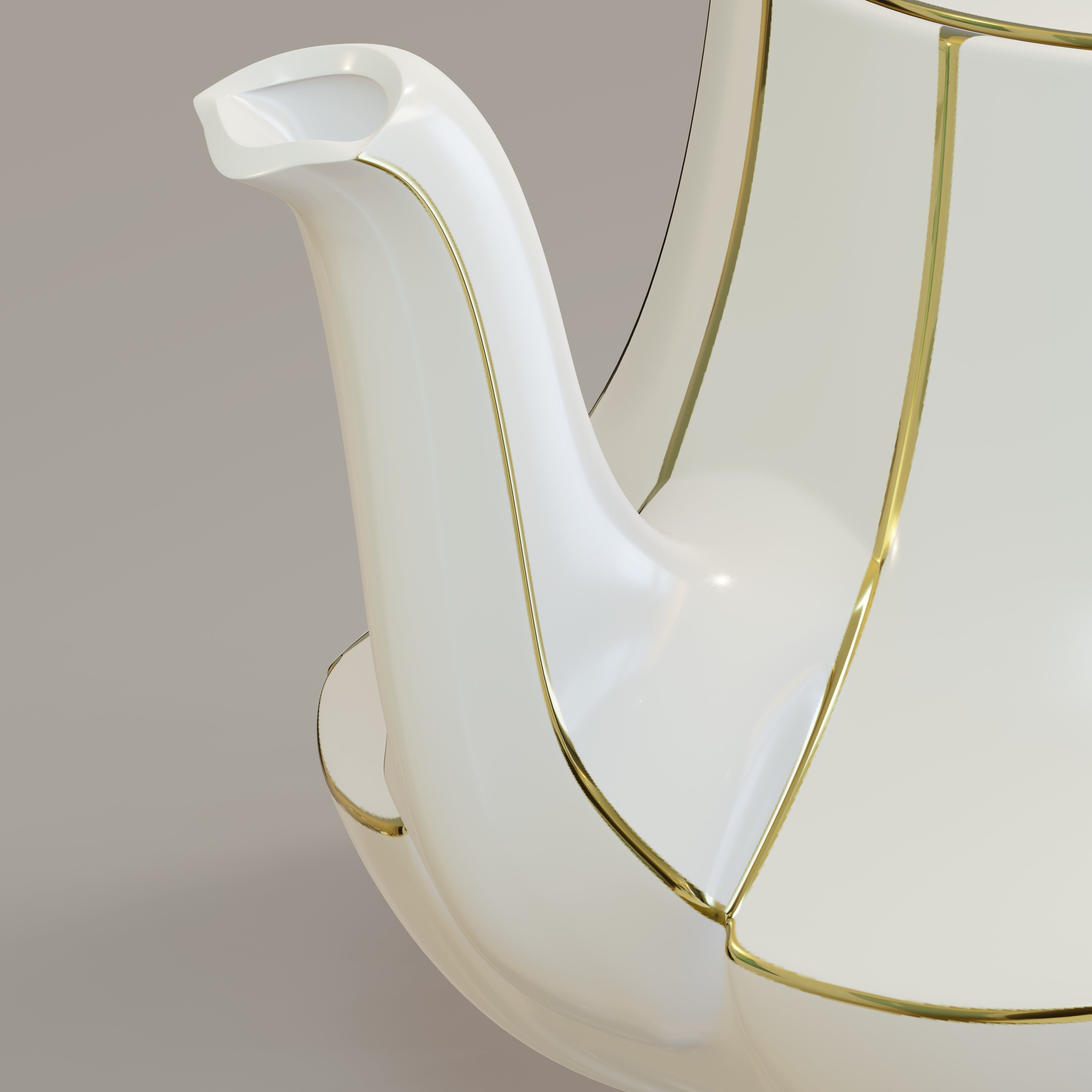  Vintage bell shaped teapot  3D model_5