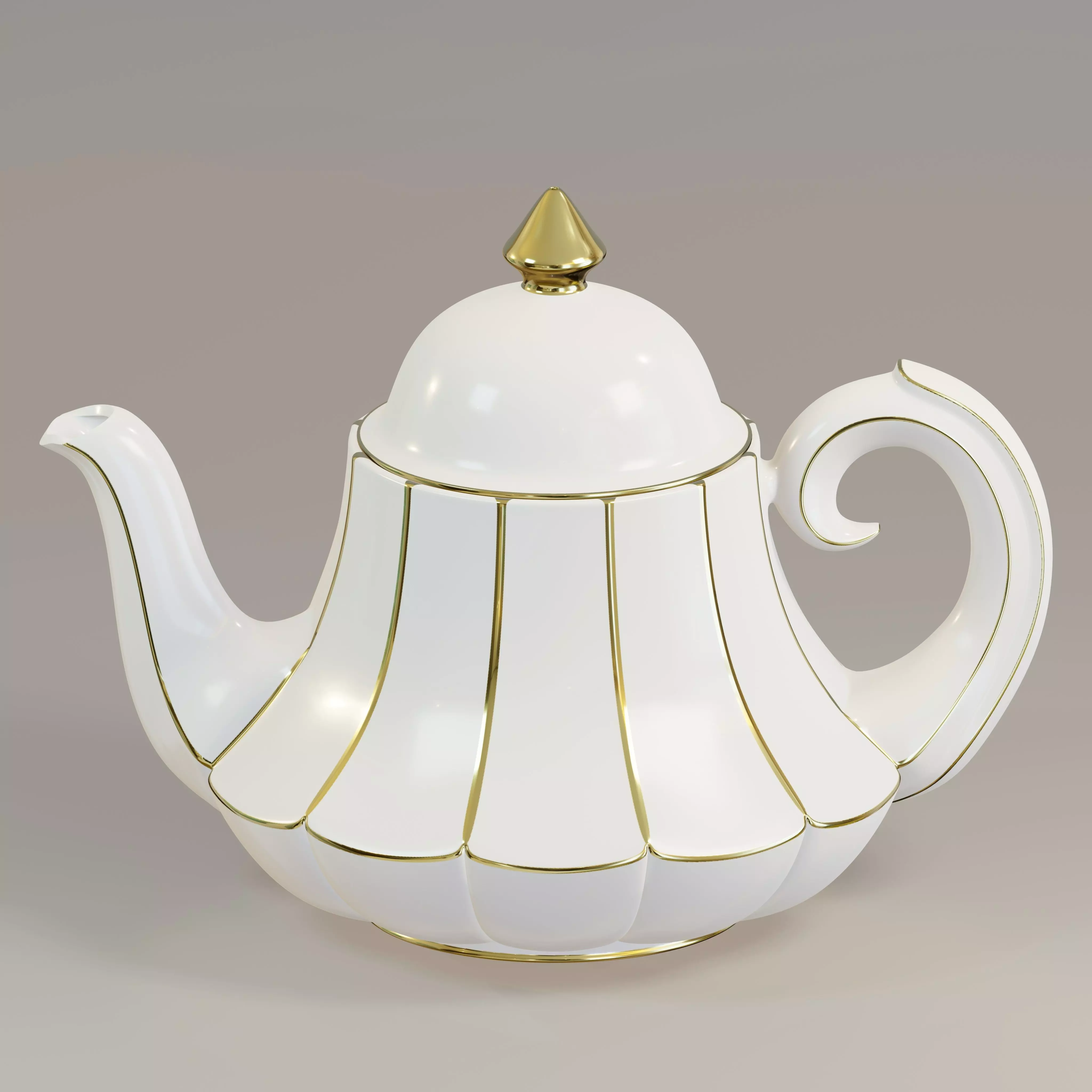  Vintage bell shaped teapot  3D model_0