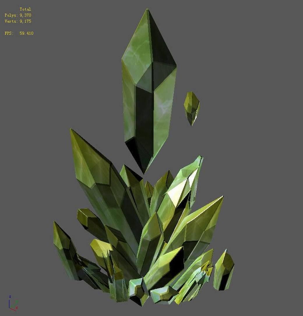 Green - Crystal 02 3D model_1
