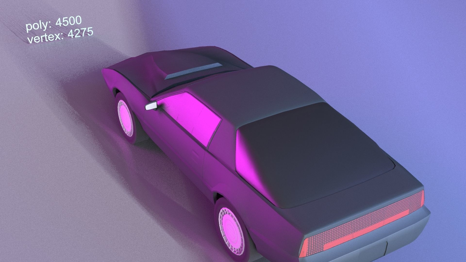 3D model lowpoly retro wave Knight Rider Pontiac Firebird Trans Am VR ...
