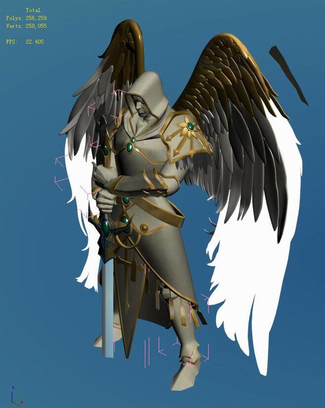 Seven angels altar - stone statue 01 3D model_5