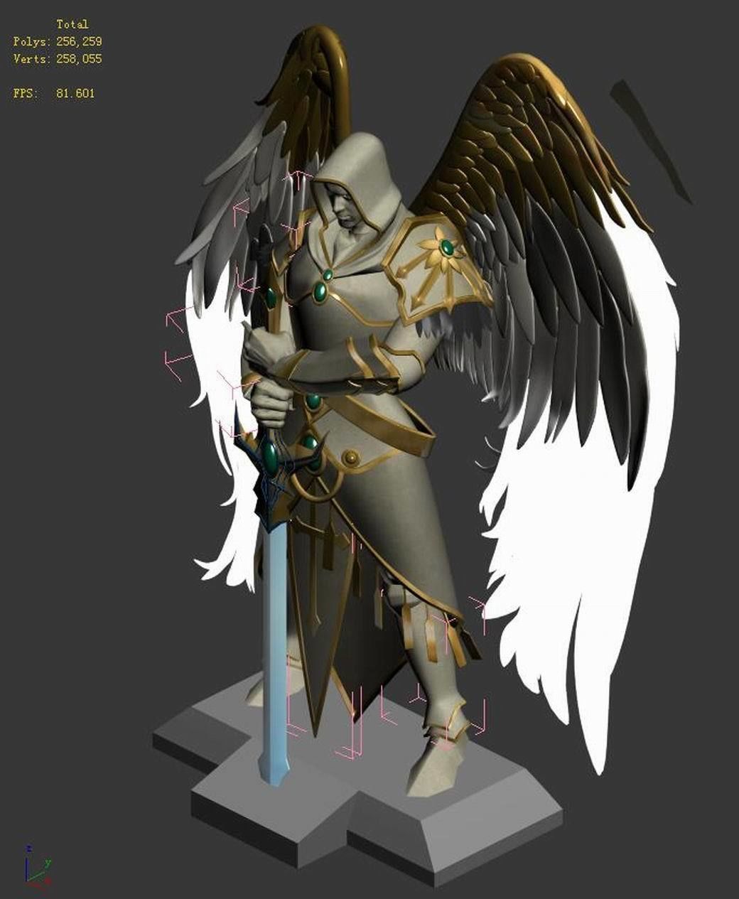 Seven angels altar - stone statue 01 3D model_6