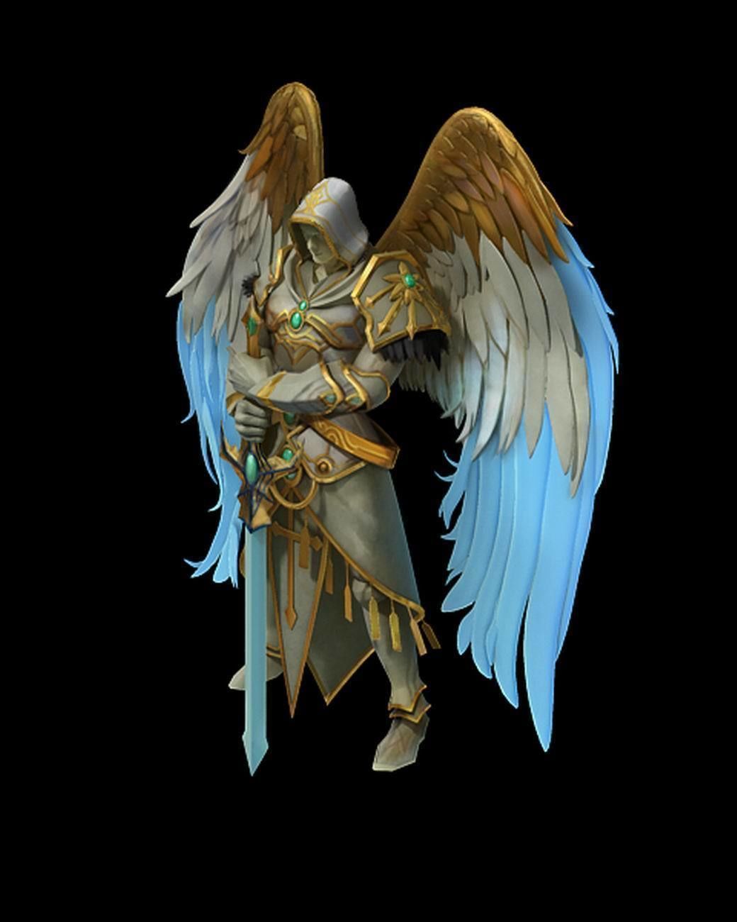 Seven angels altar - stone statue 01 3D model_1