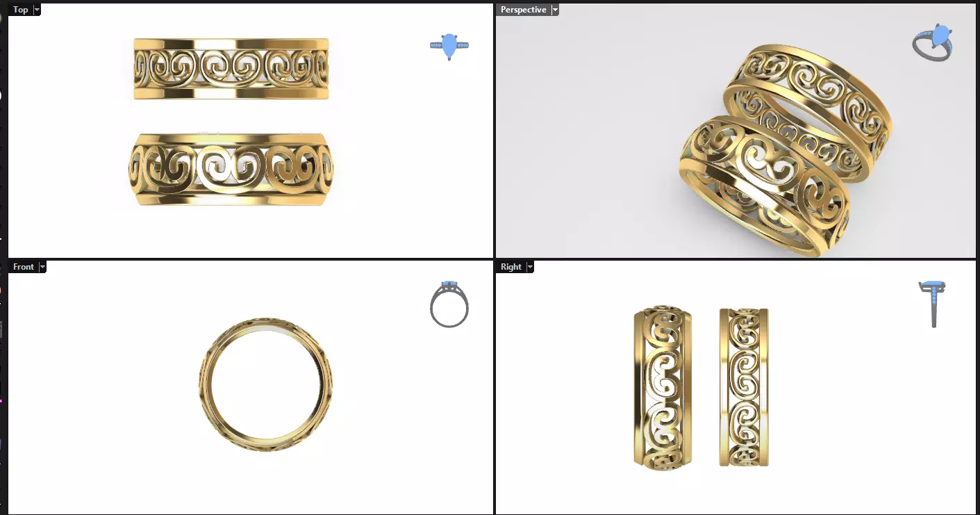 greek pattern ring model 3D print model