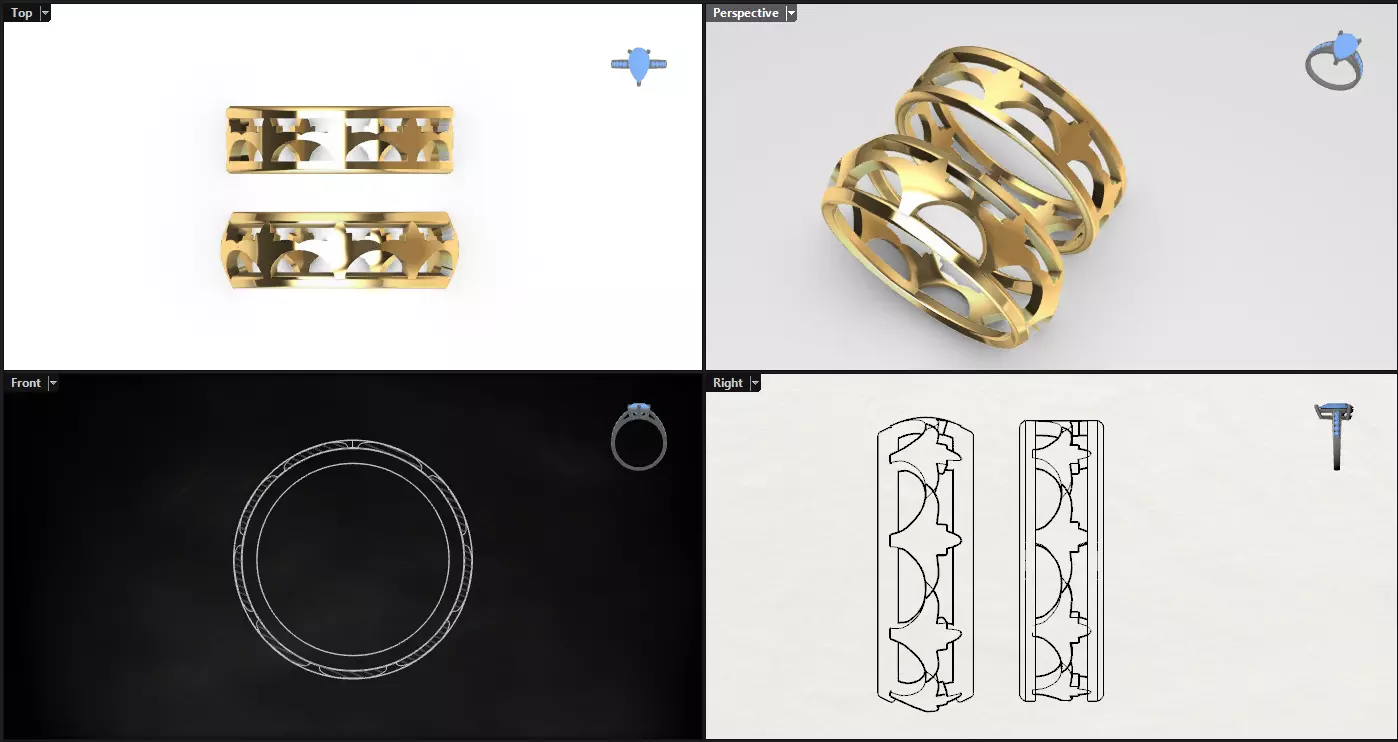 floral model patterned ring 3D print model