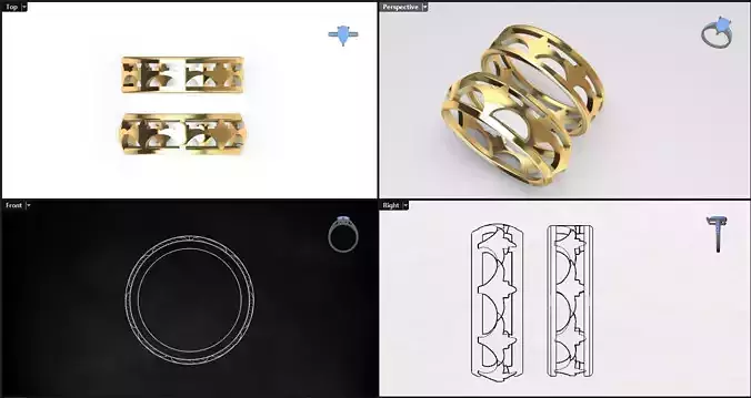 floral model patterned ring  3D print model