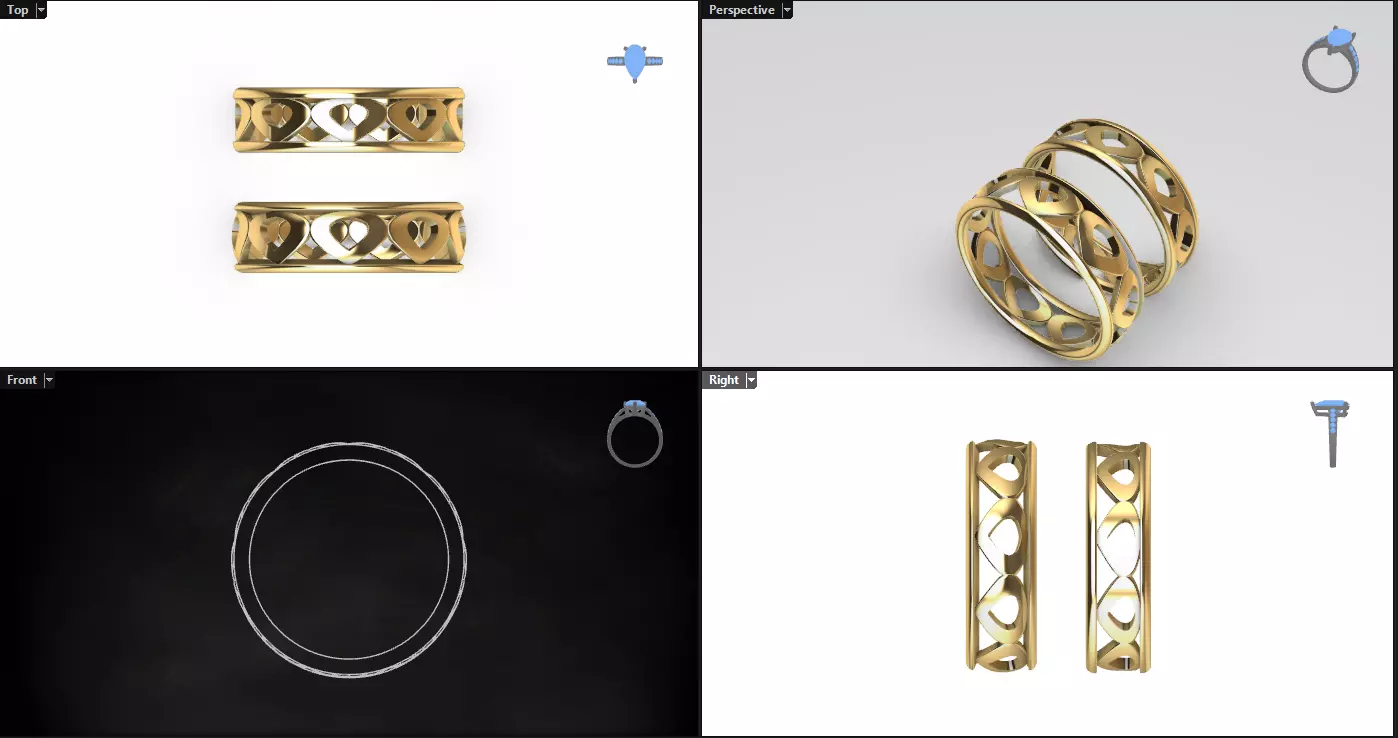 Geometric patterned ring 3D print model