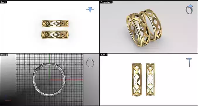 romb patterned ring 3D print model