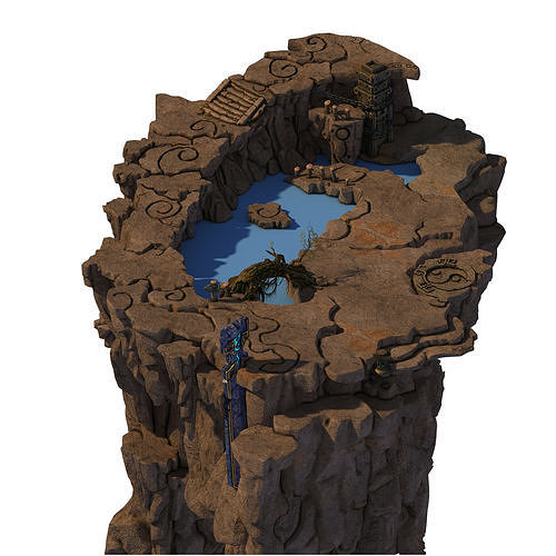 Quanzhen teach - rocks 3D model