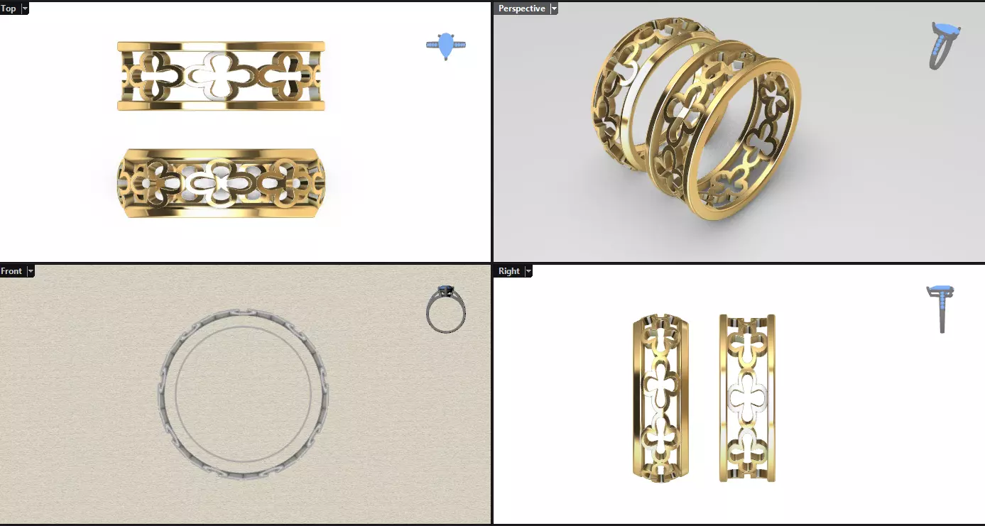 good luck patterned ring 3D print model