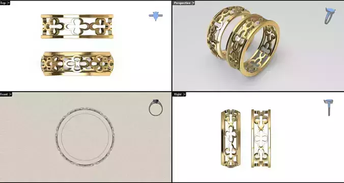 good luck patterned ring  3D print model