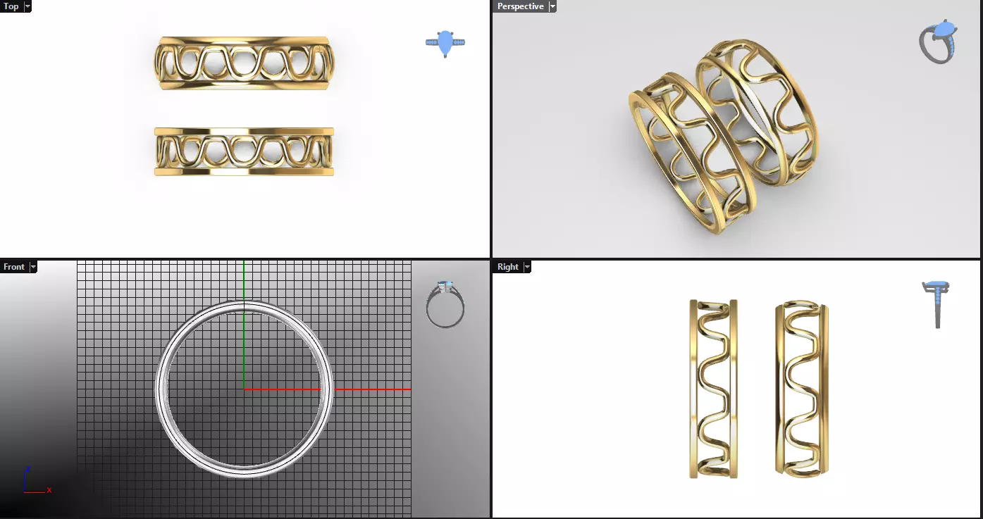 geometric patterned ring for engagement 3D print model