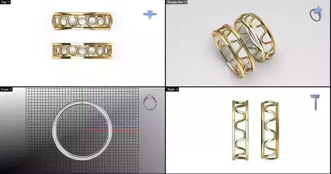 geometric patterned ring for engagement 3D print model