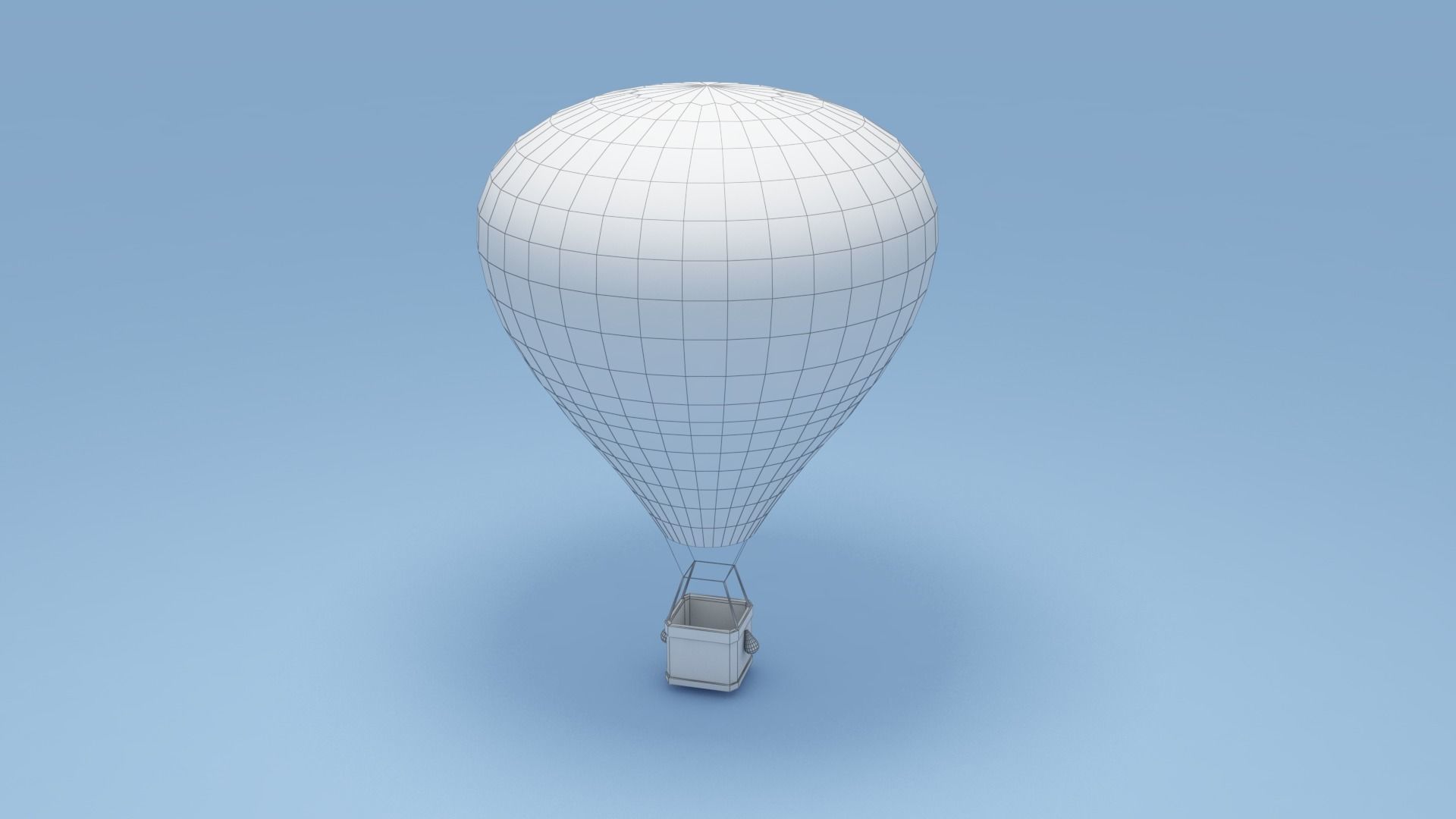 Low-poly cartoon Air Balloon 3d model Low-poly 3D model_1