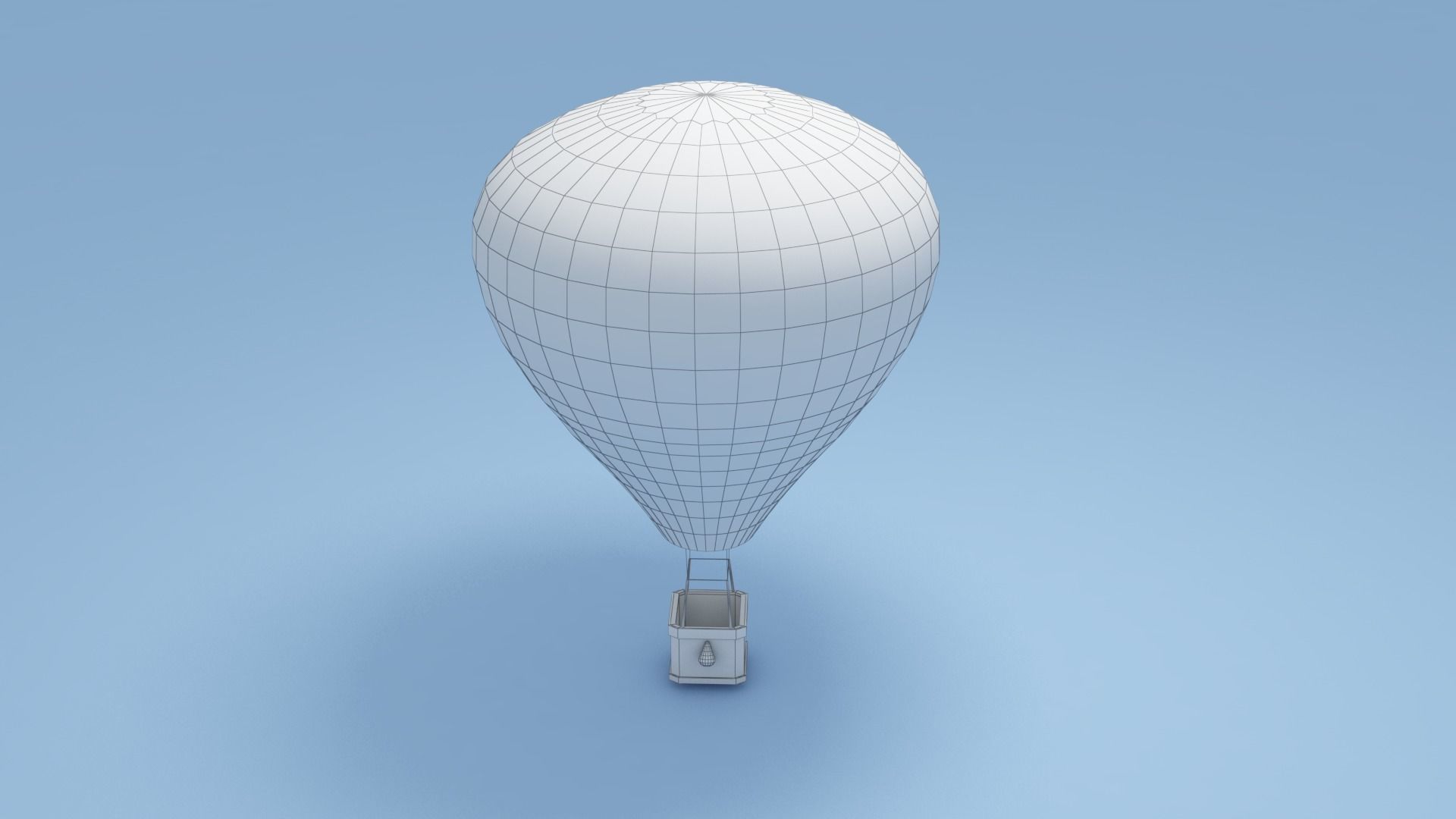 Low-poly cartoon Air Balloon 3d model Low-poly 3D model_5